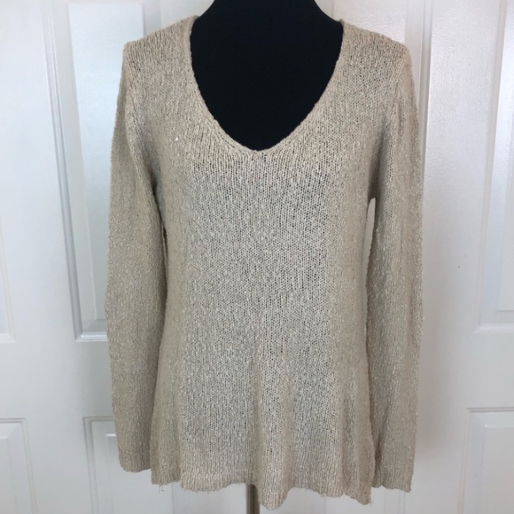 Brandy Melville Beige Scoop Neck Knit Top